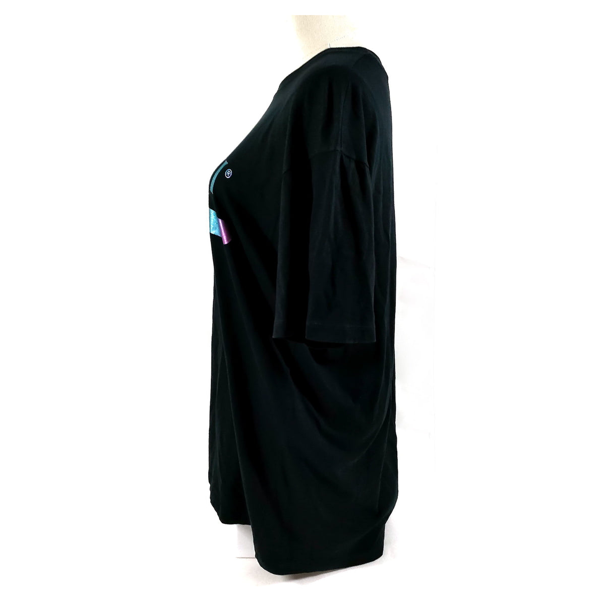 Gucci Black Cotton Iridescent Logo T-Shirt — Size M — detail 1