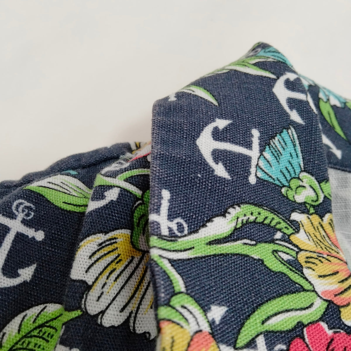 Gucci Navy Floral & Anchor Cotton Shirt — Size 48 — detail 6