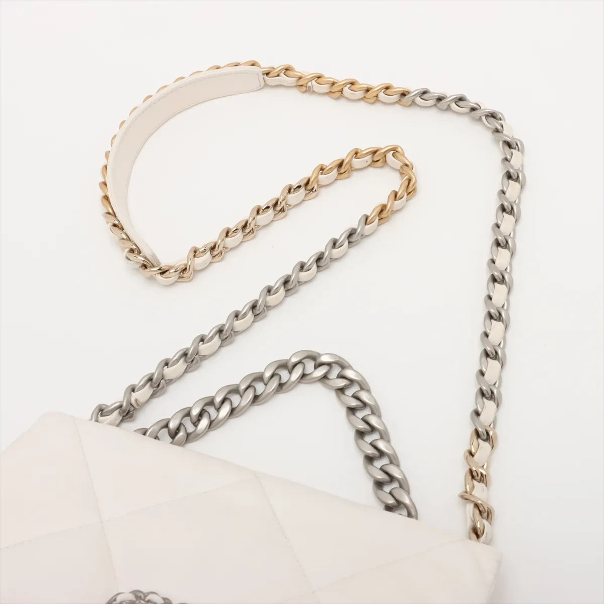 Chanel 19 Lambskin Chain Shoulder Bag White