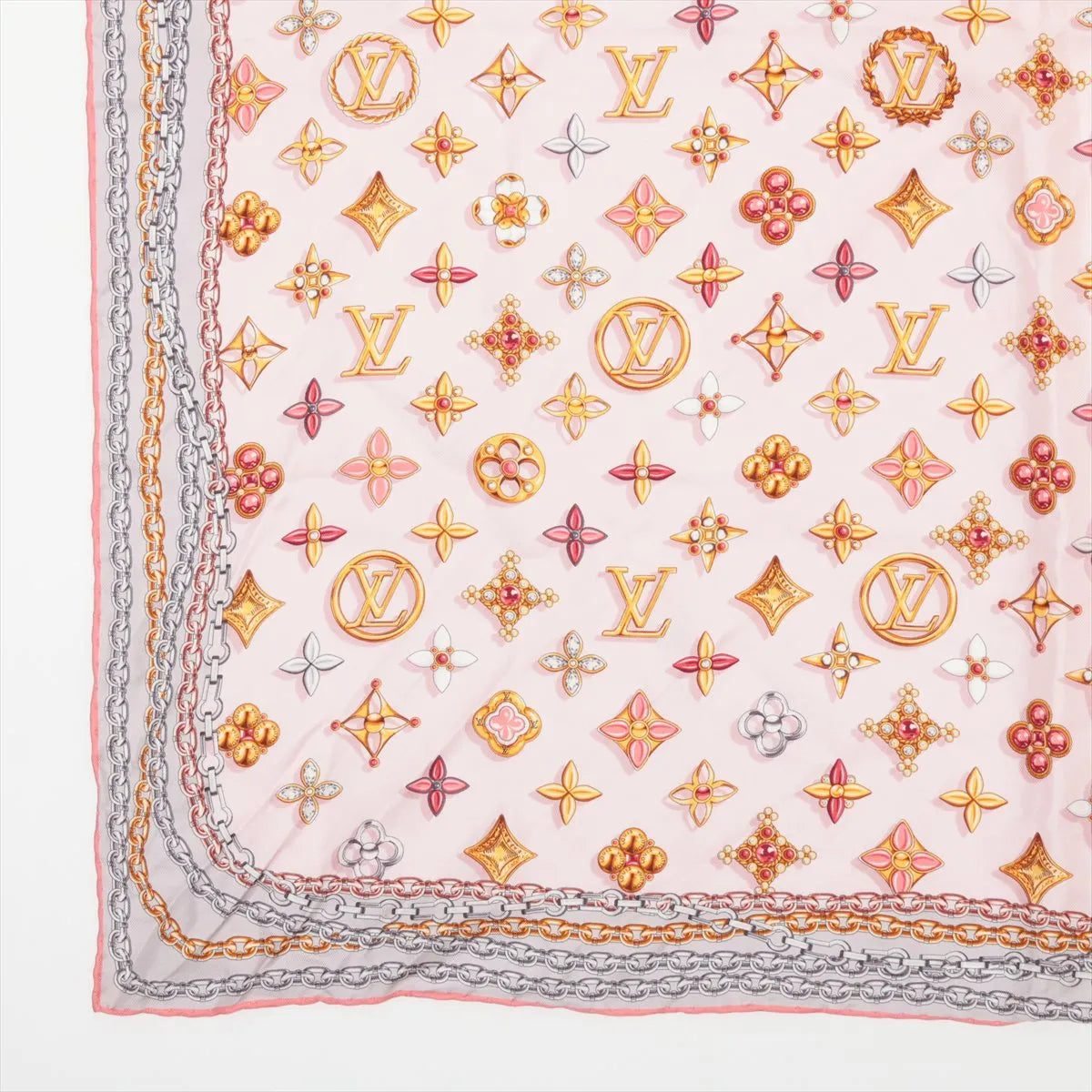 Louis Vuitton Monogram Your Highness Square Silk Scarf Pink