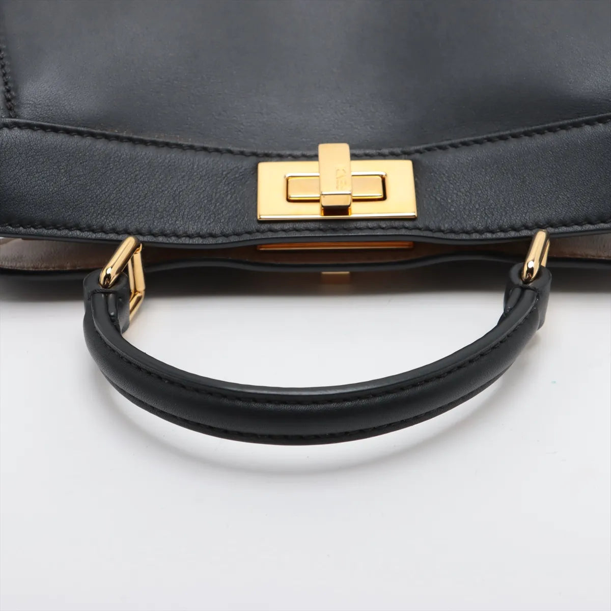 Fendi Peekaboo ISeeU Small Leather Two-Way Handbag Black