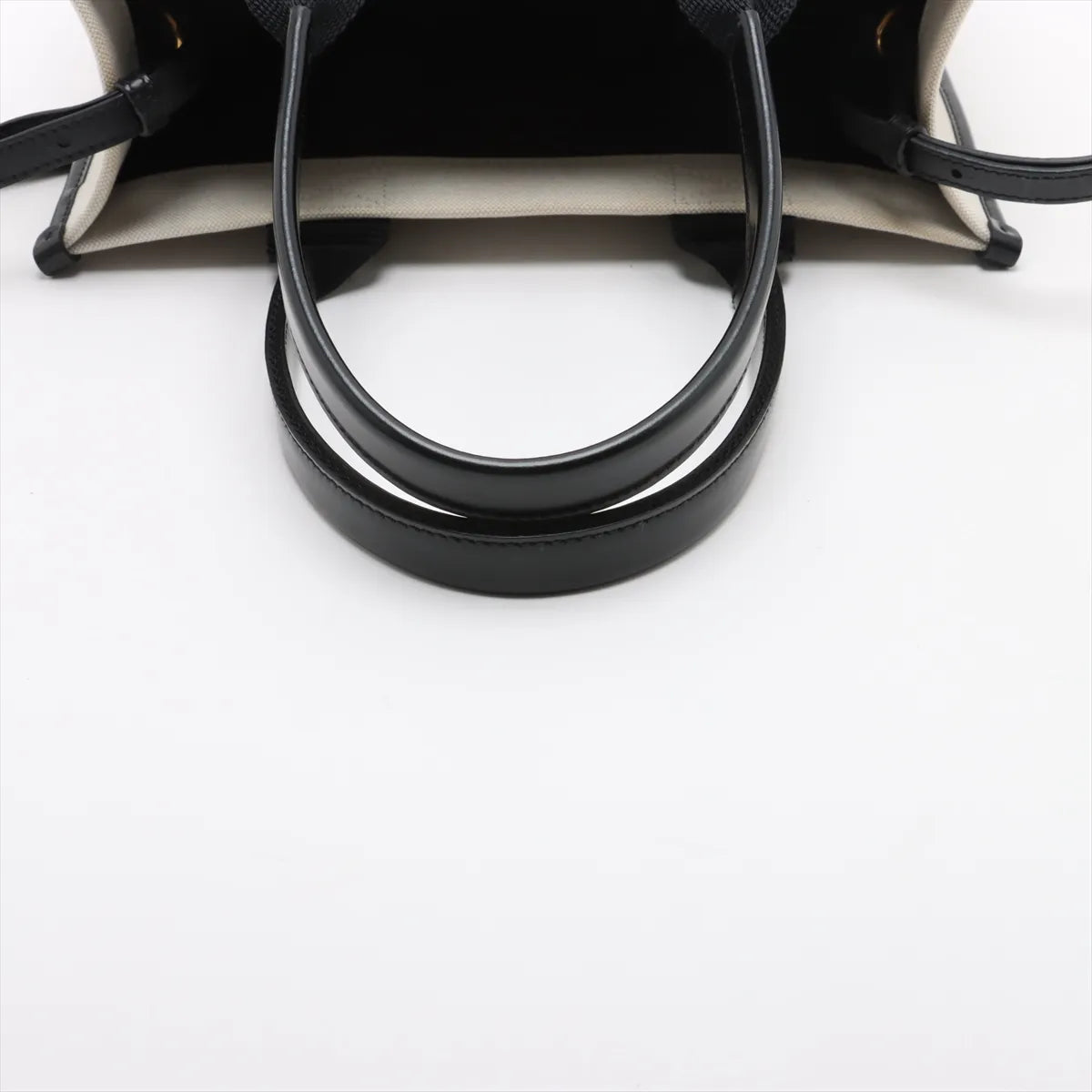 Balenciaga Hardware Canvas Leather Two-Way Tote Bag White x Black