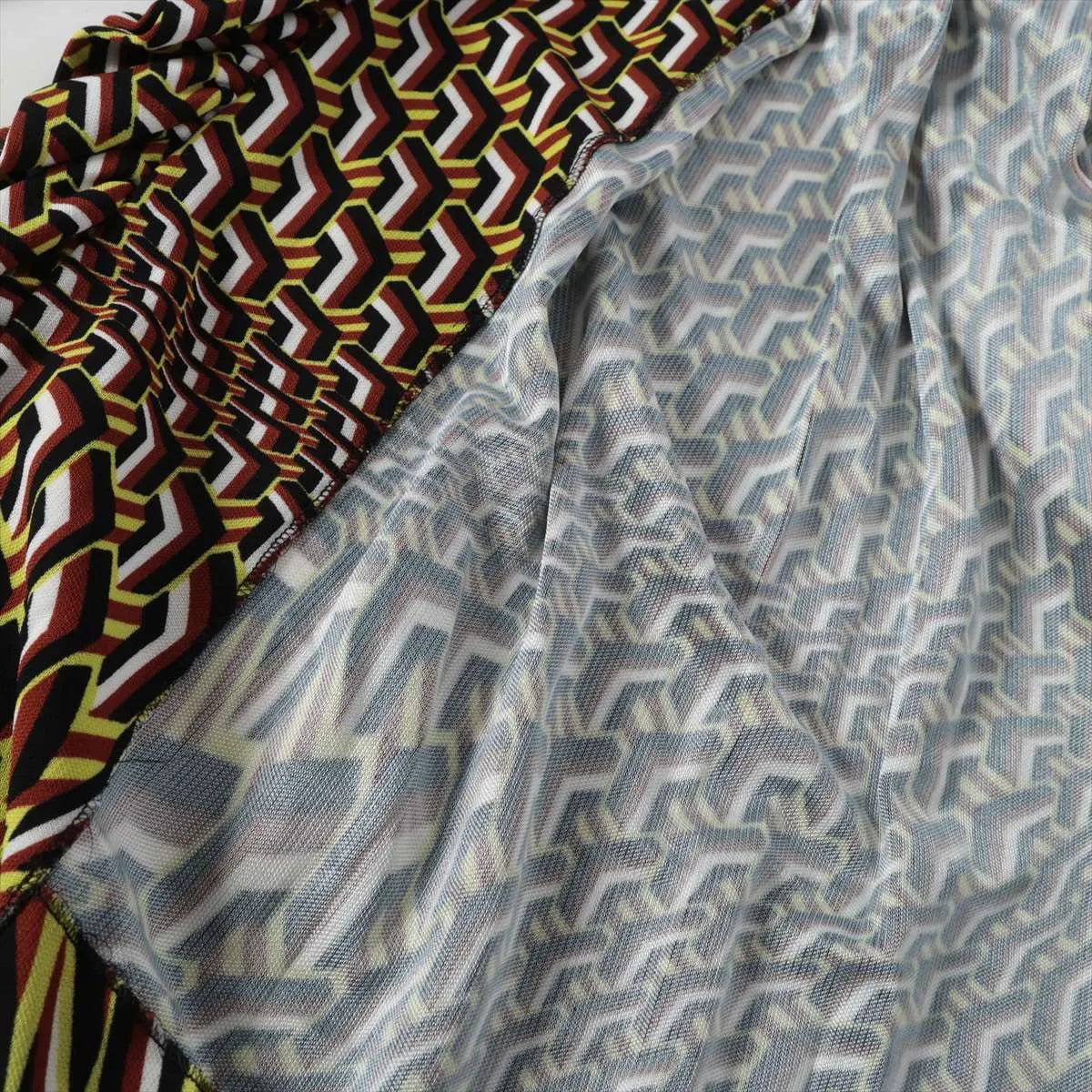 Prada Geometric Rayon Turtleneck Long Sleeve Dress Multicolor — product photo 5