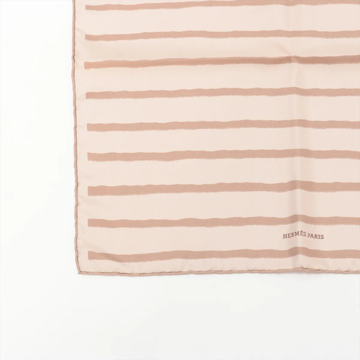 Hermes Carre 45 Stripe Silk Scarf Light Brown