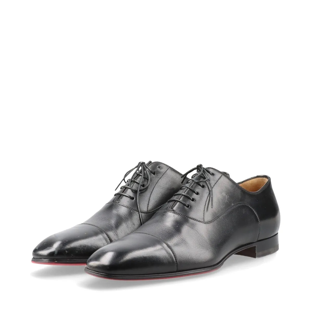 Christian Louboutin Leather Straight Tip Shoes Men's Black
