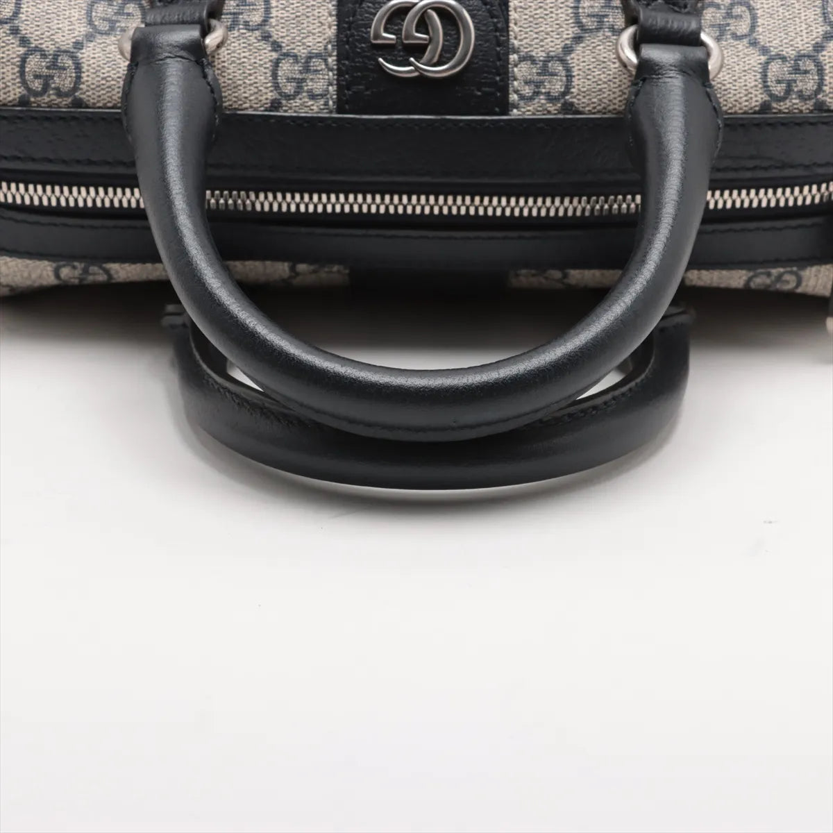 Gucci GG Supreme Leather Two-Way Handbag Navy Blue