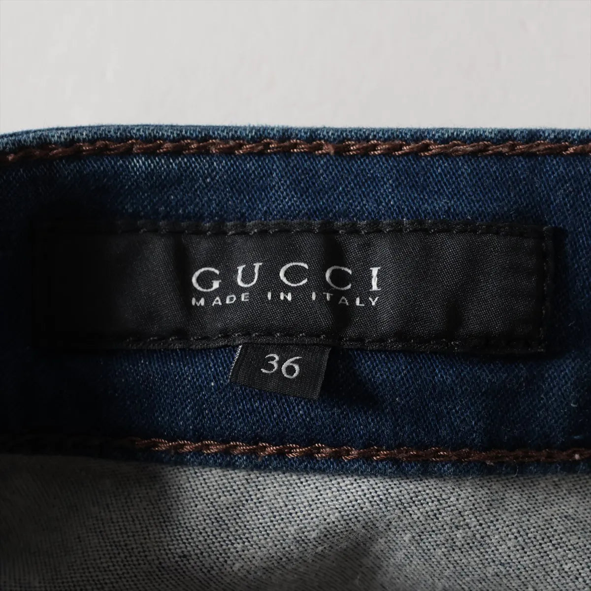 Gucci Cotton Polyurethane Denim Pants Blue — product photo 5