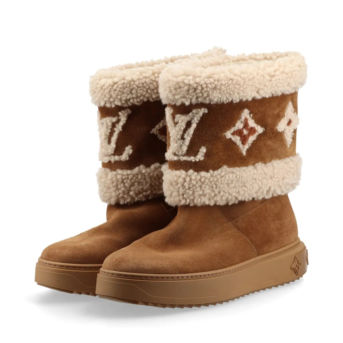 Louis Vuitton Snowdrop Suede Ankle Boot Brown