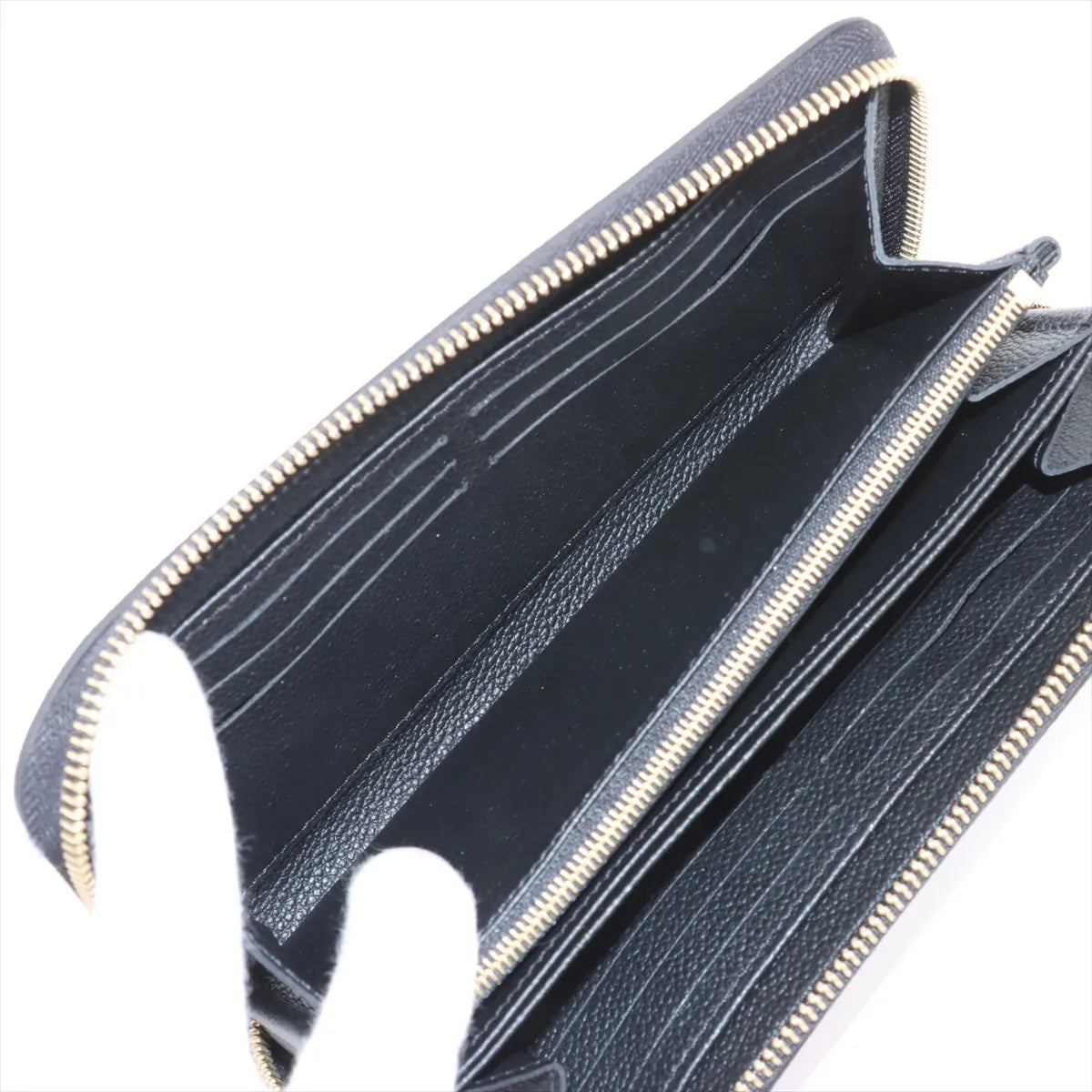 Louis Vuitton Bicolor Monogram Empreinte Zippy Wallet Black x Beige