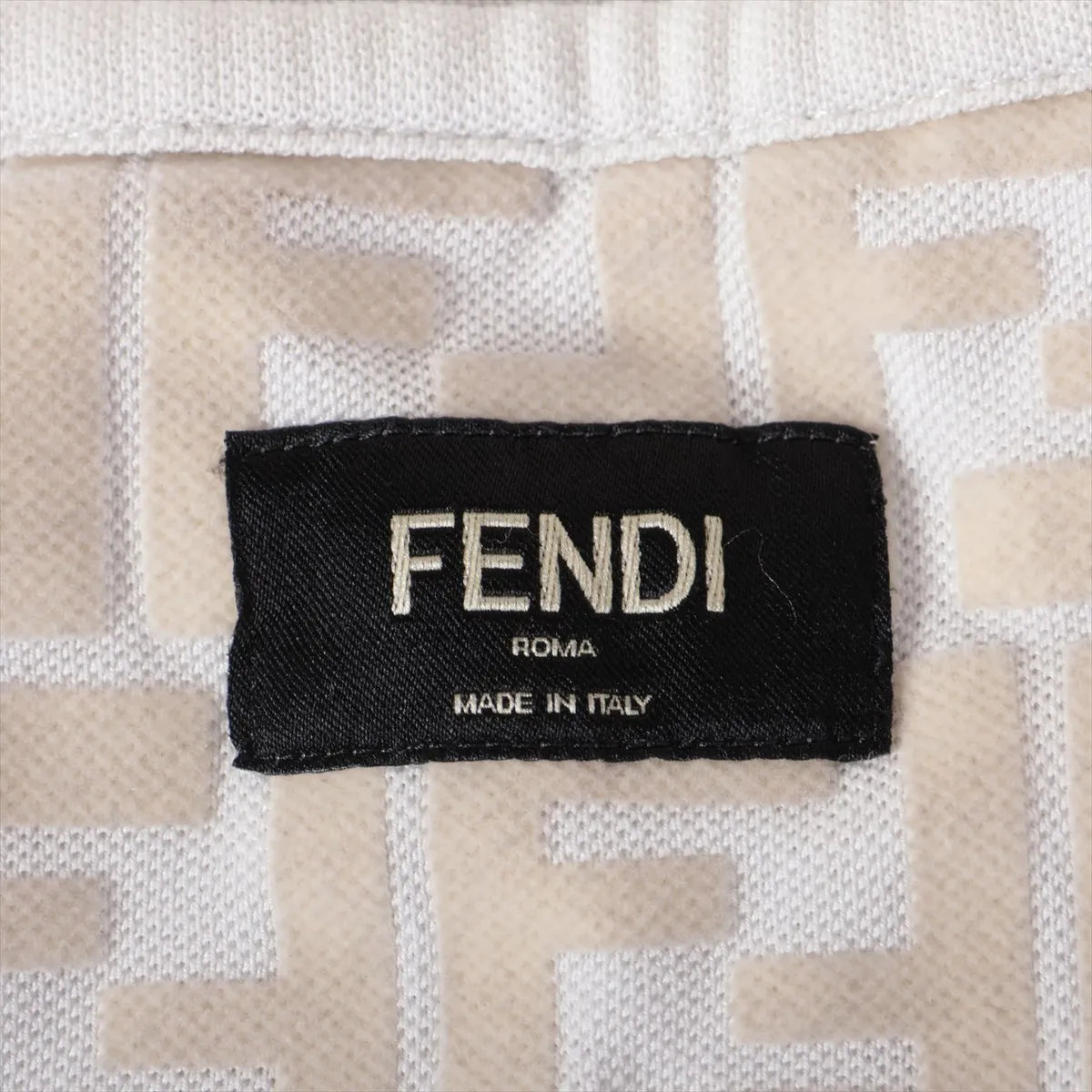 Fendi Zucca Cotton T-shirt White x Beige