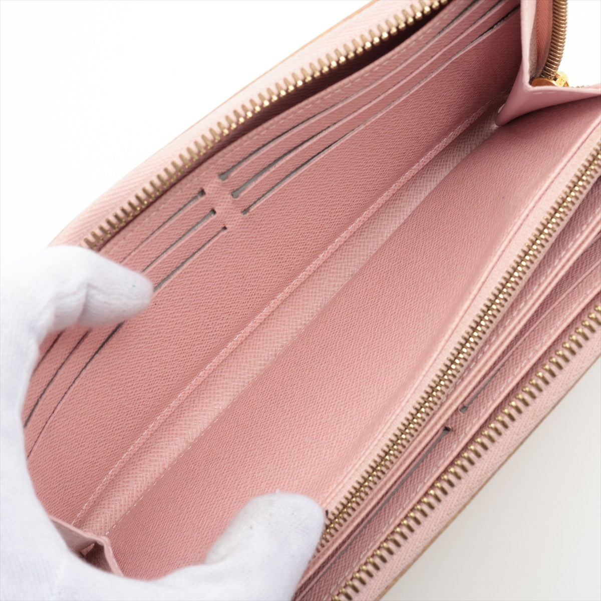 Louis Vuitton Damier Azur Zippy Wallet Rose Ballerine