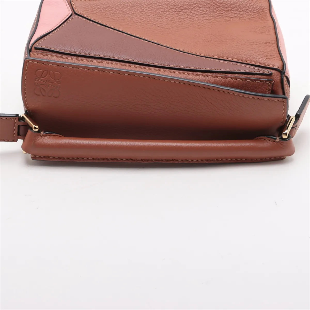 Loewe Mini Puzzle Two-Way Shoulder Bag Brown x Pink