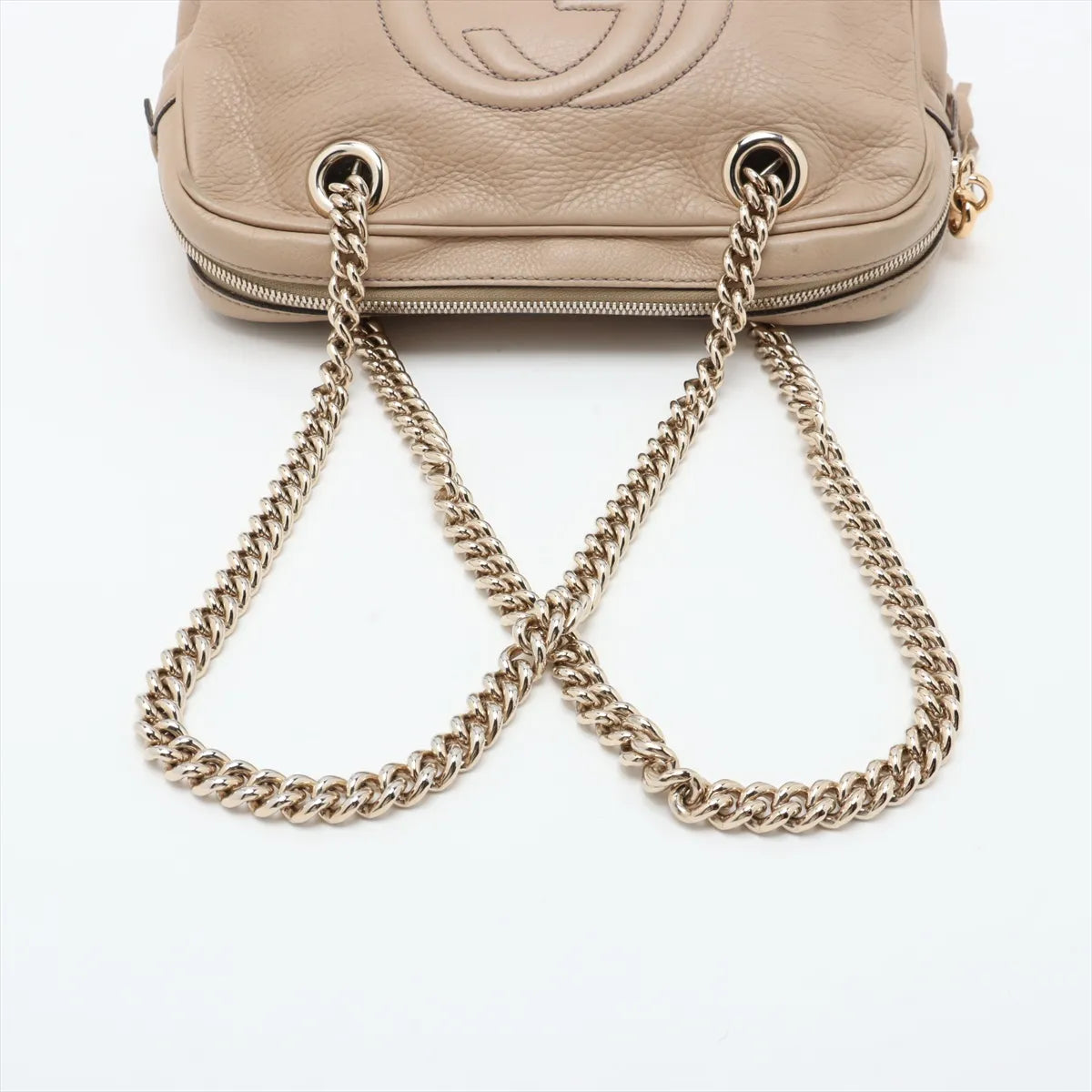 Gucci Soho Leather Chain Shoulder Bag Beige