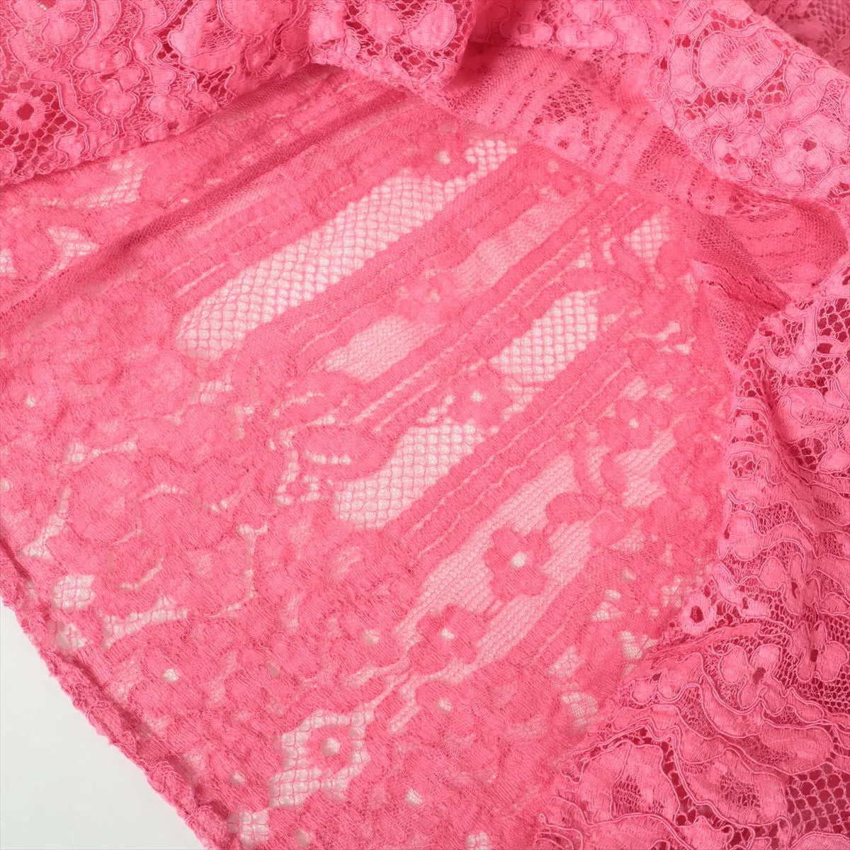Valentino Garavani Lace See-through Longsleeve Blouse Pink