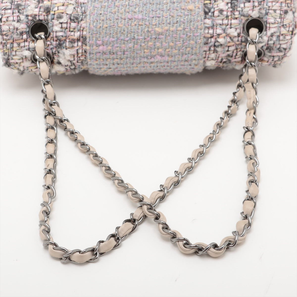 Chanel CC Logo Tweed Single Flap Double Chain Bag Multicolor * PREORDER *
