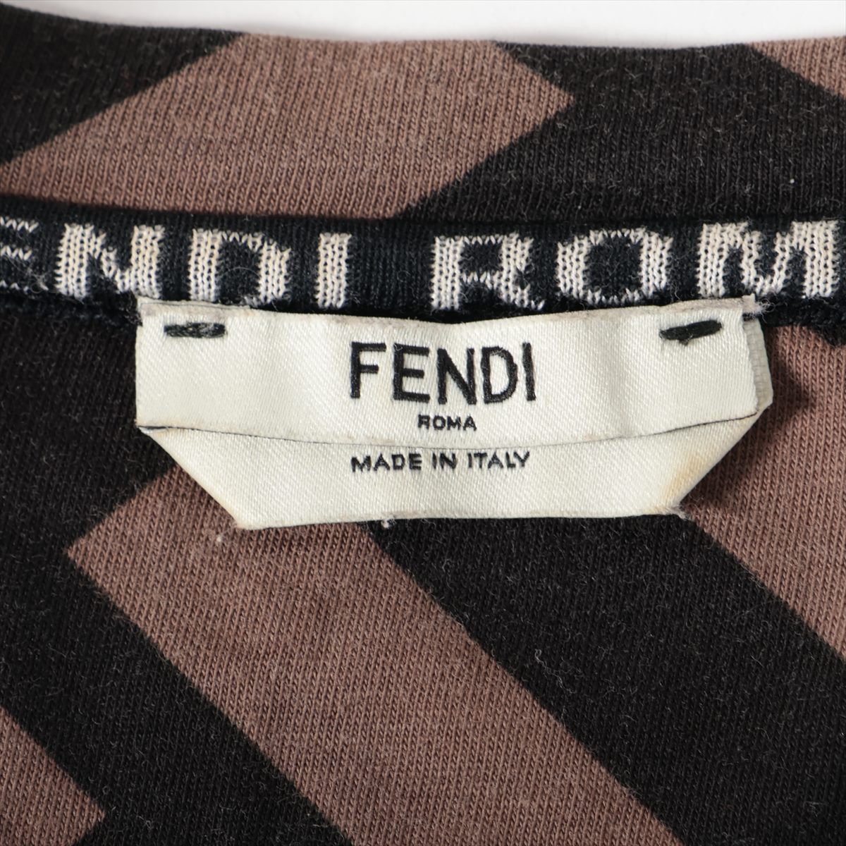 Fendi Zucca Cotton T-shirt Black × Brown