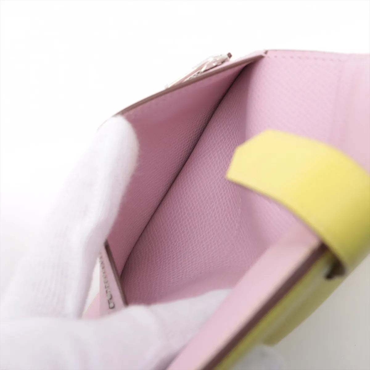 Hermès Bearn Verso Veau Epsom Compact Wallet Lime x Rose Cherry *PREORDER*