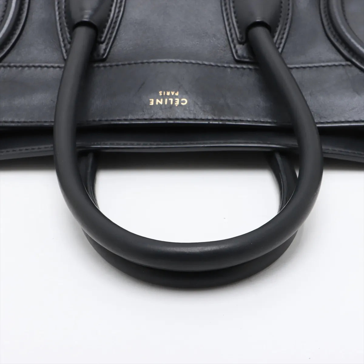 Celine Luggage Mini Shopper Leather Handbag Black