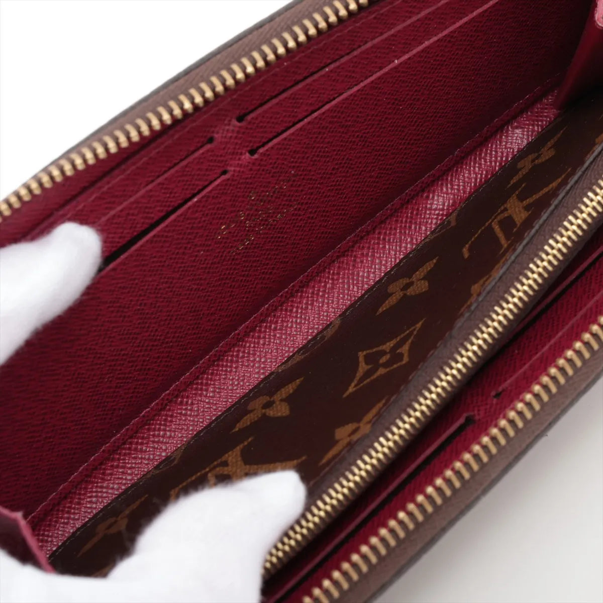 Louis Vuitton Monogram Clémence Zippy Long Wallet Fuchsia