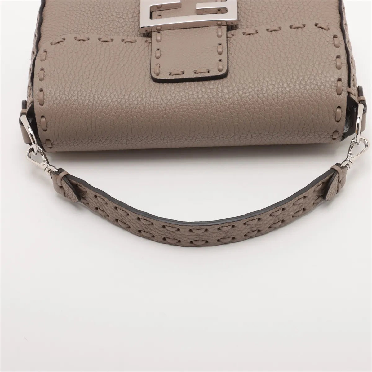 Fendi FF Logo Mini Leather Two-Way Shoulder Bag Brown