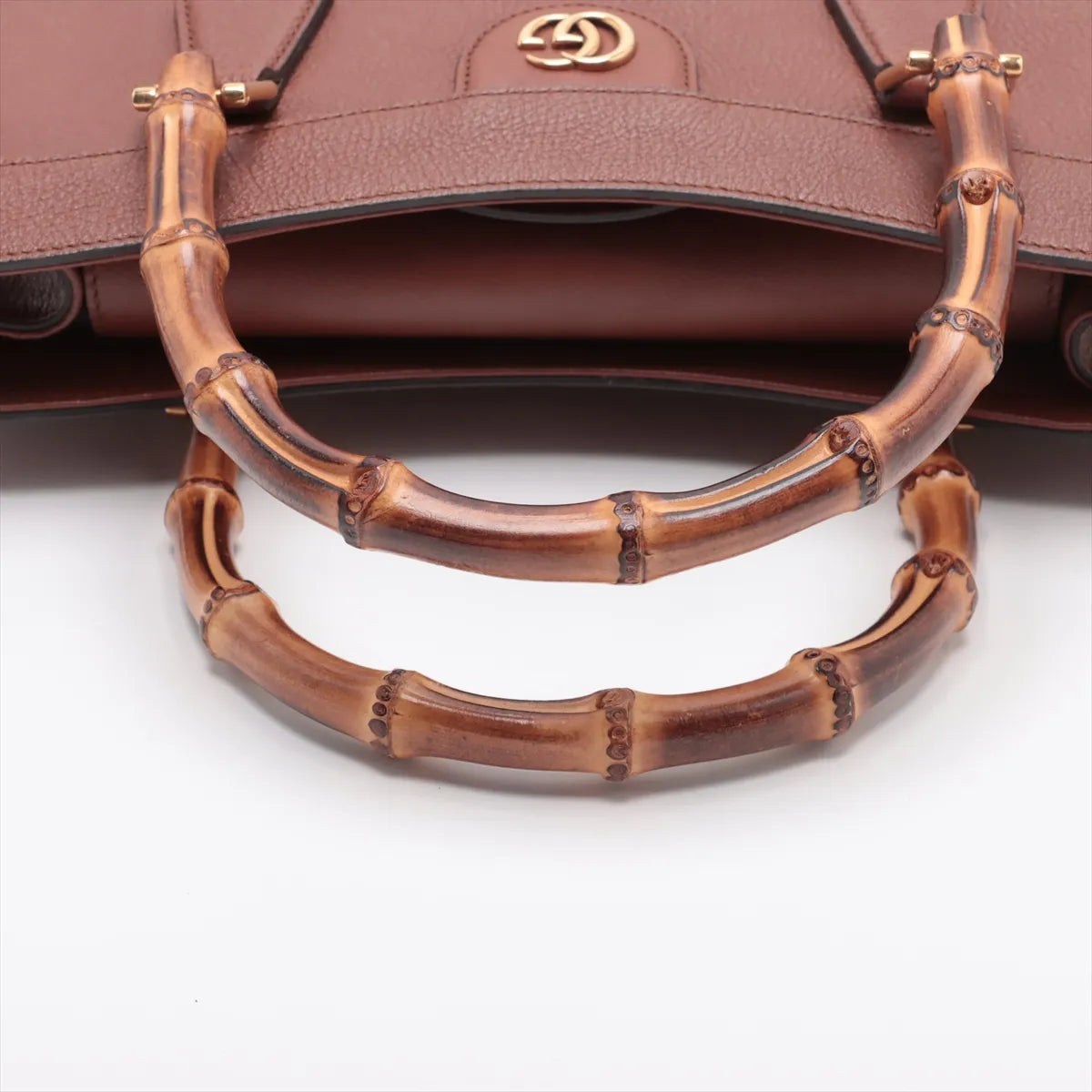 Gucci Bamboo Diana Leather Two-Way Handbag Brown