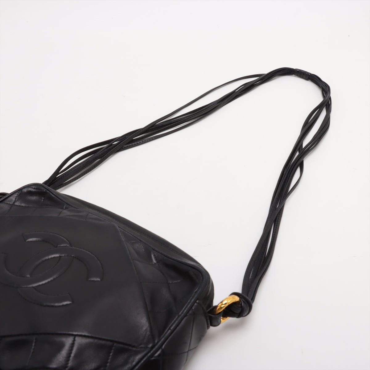 Chanel CC Logo Matelasse Lambskin Tassel Camera Bag Black