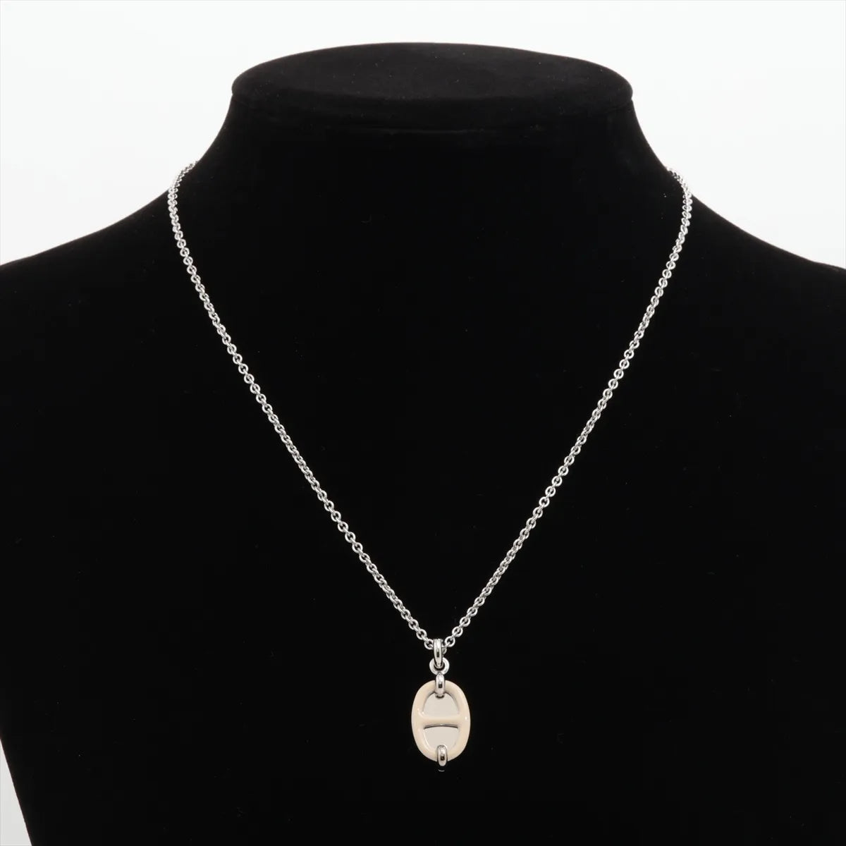Hermès Mini Maillon PM Pendant Necklace Ivory