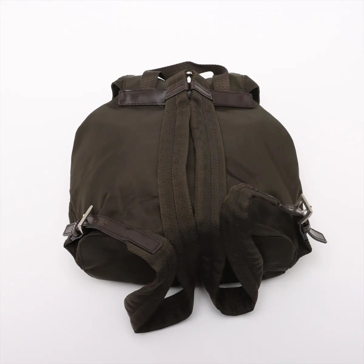 Prada Tessuto Nylon Leather Backpack Khaki