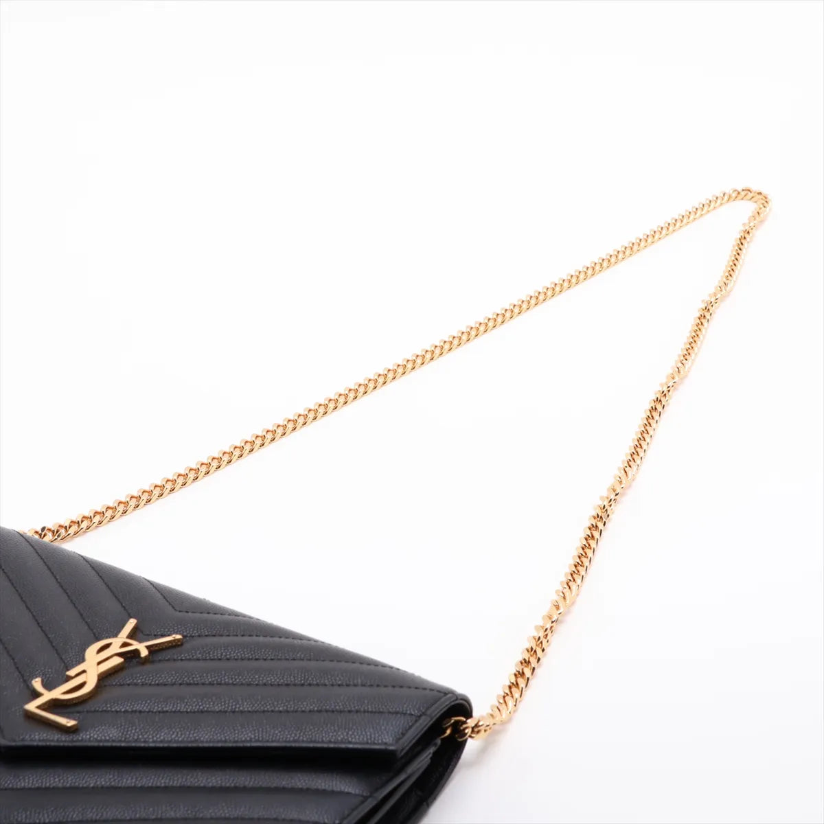 Saint Laurent Paris Cassandre Leather Wallet on Chain Black — product photo 5