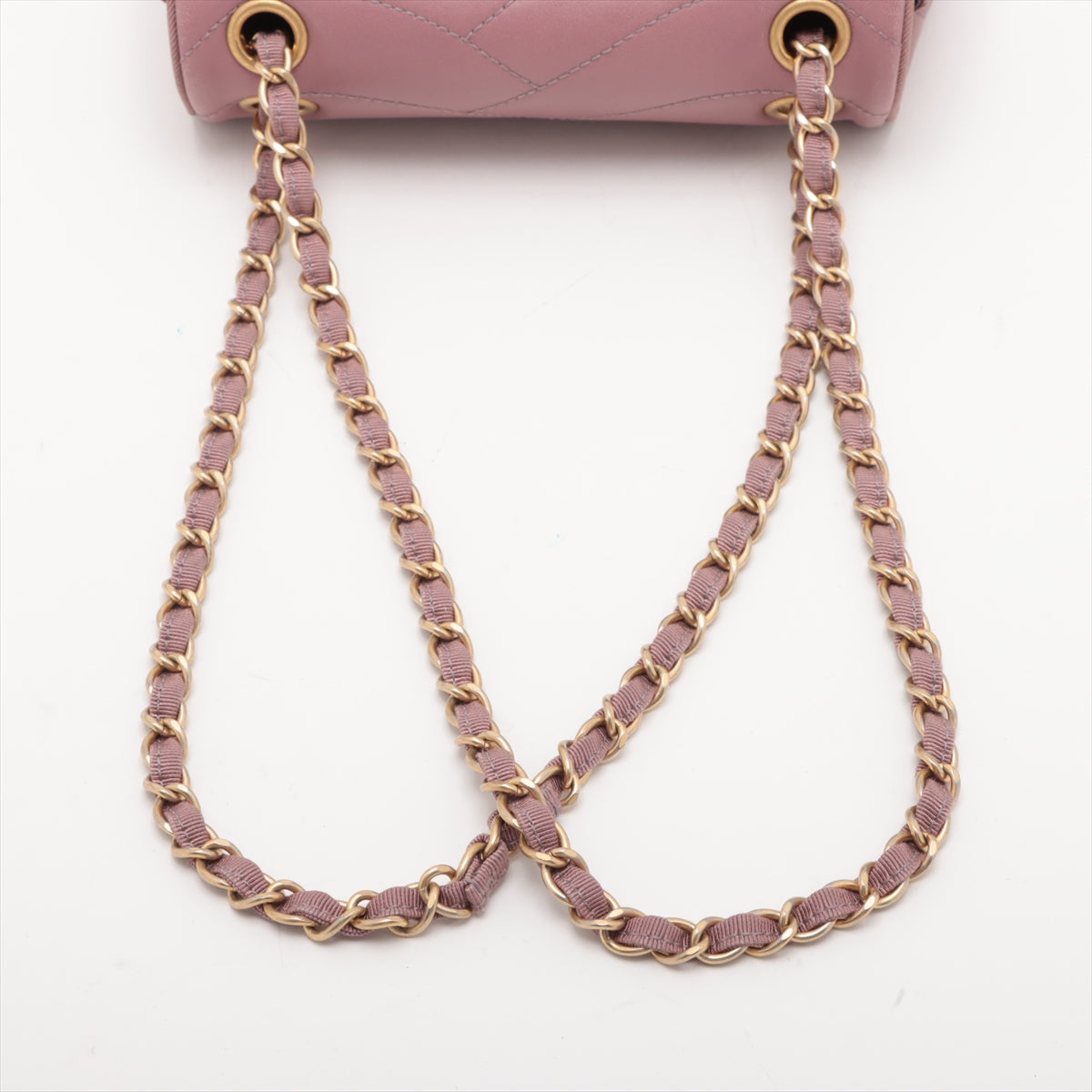 Chanel CC Logo Scallop Lambskin Single Flap Double Chain Bag Old Rose * PREORDER *