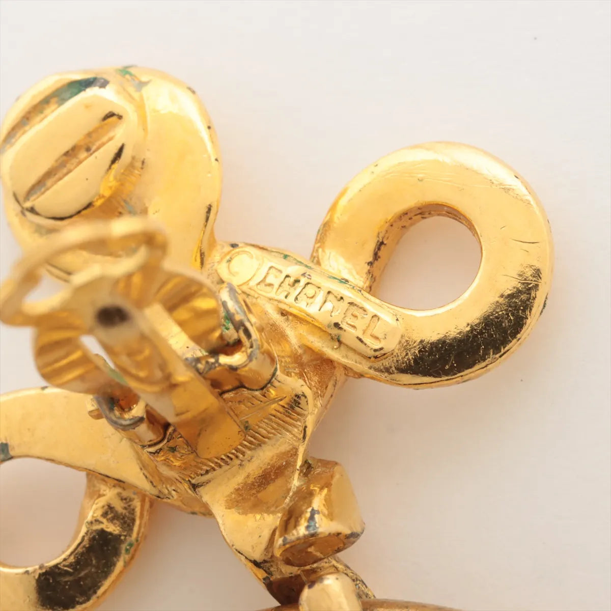 Chanel Twist CC Logo Round Stud Drop Earring