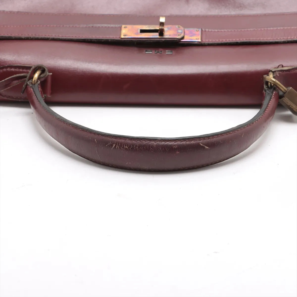 Hermes Kelly 35 Le Tournay Leather Handbag Rouge H