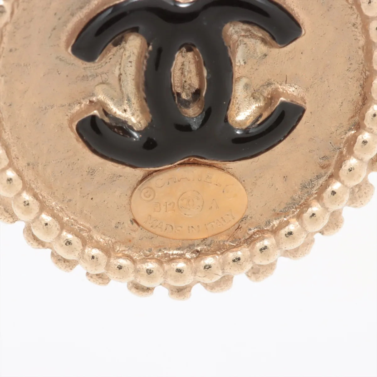 Chanel CC Logo Round Dangle Hoop Earring