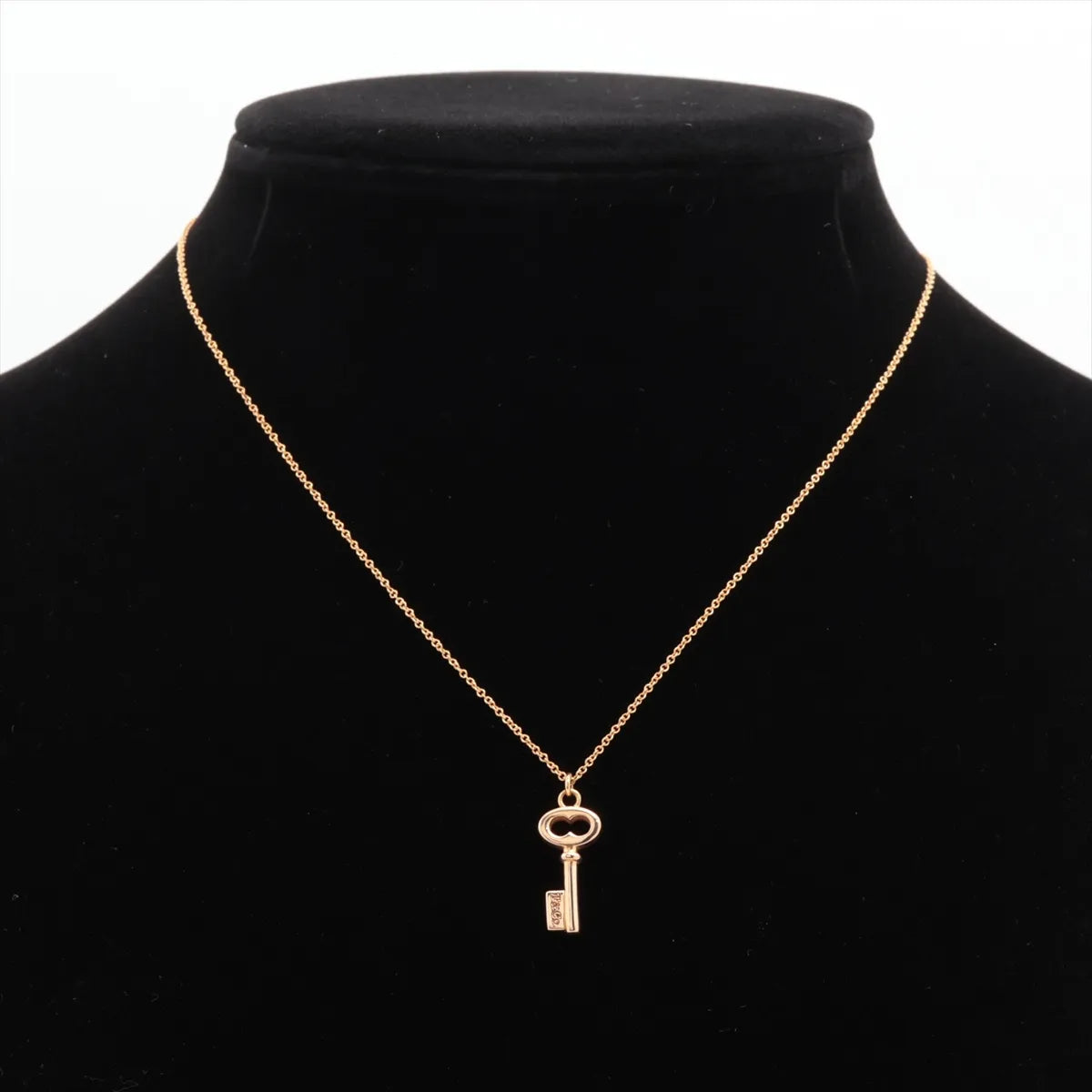 Tiffany & Co. Mini Key Pendant Necklace Pink Gold