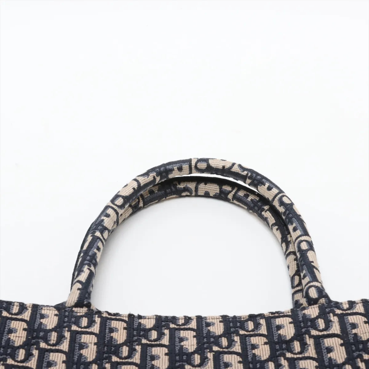 Christian Dior Oblique Large Canvas Book Tote Bag Navy Blue
