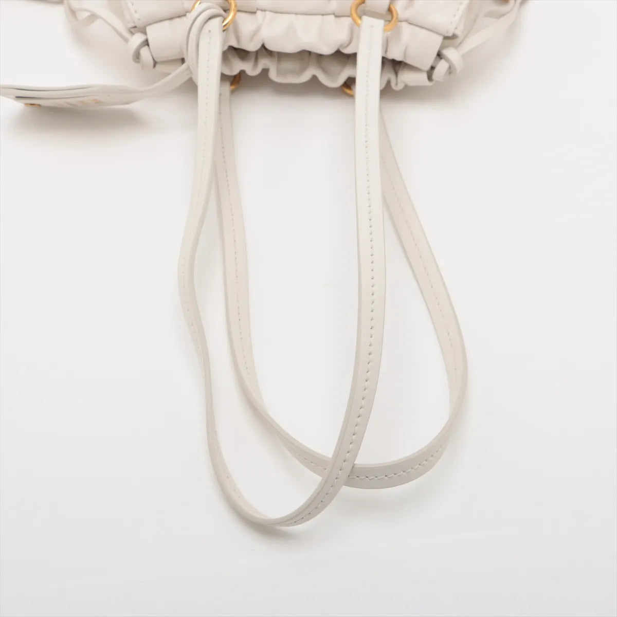 Miu Miu Joie Leather Shoulder Bag White