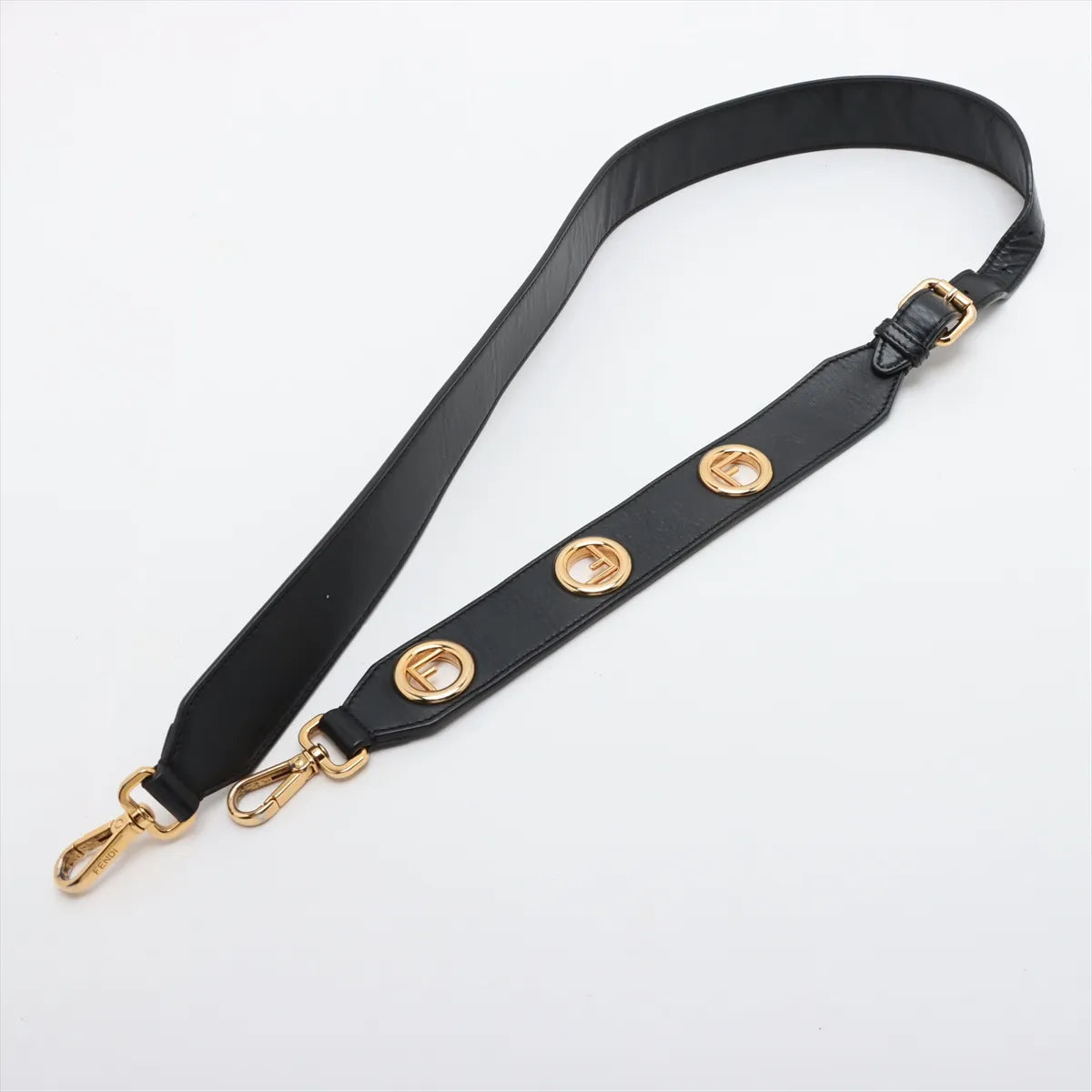 Fendi F Logo Leather Camera Shoulder Bag Black