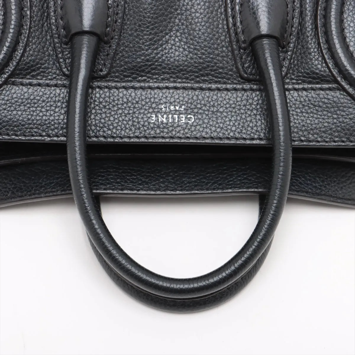 Celine Luggage Nano Shopper Leather Two-Way Handbag Black