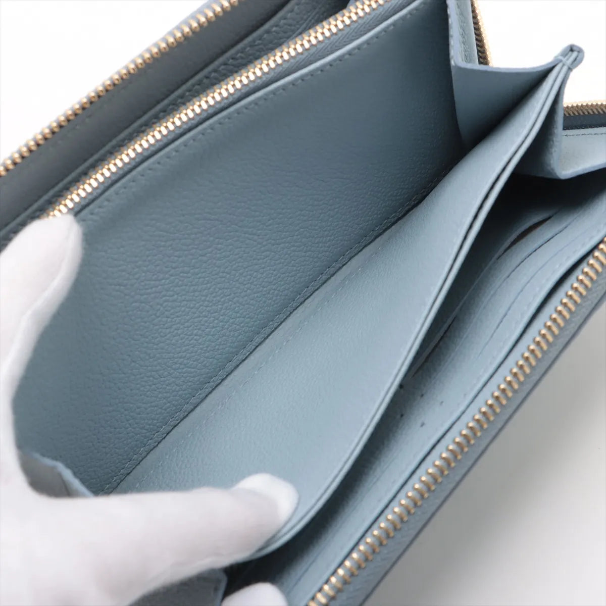 Louis Vuitton Monogram Empreinte Zippy Wallet Washed Blue