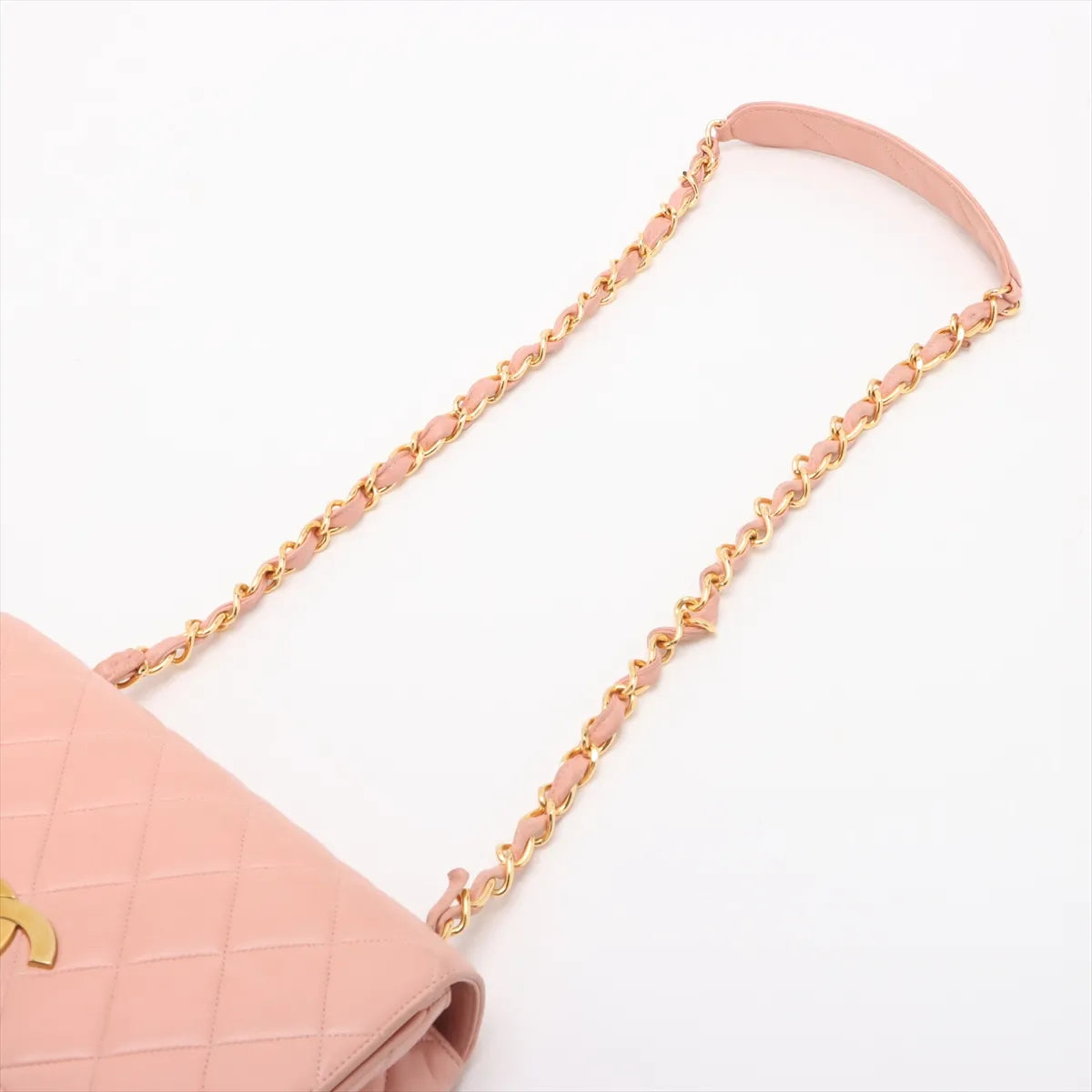 Chanel CC Logo Matelasse Lambskin Single Flap Single Chain Bag Pink — product photo 5