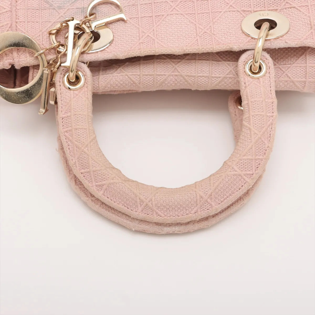 Christian Dior Lady D Lite Medium Canvas Two-Way Handbag Dusty Pink