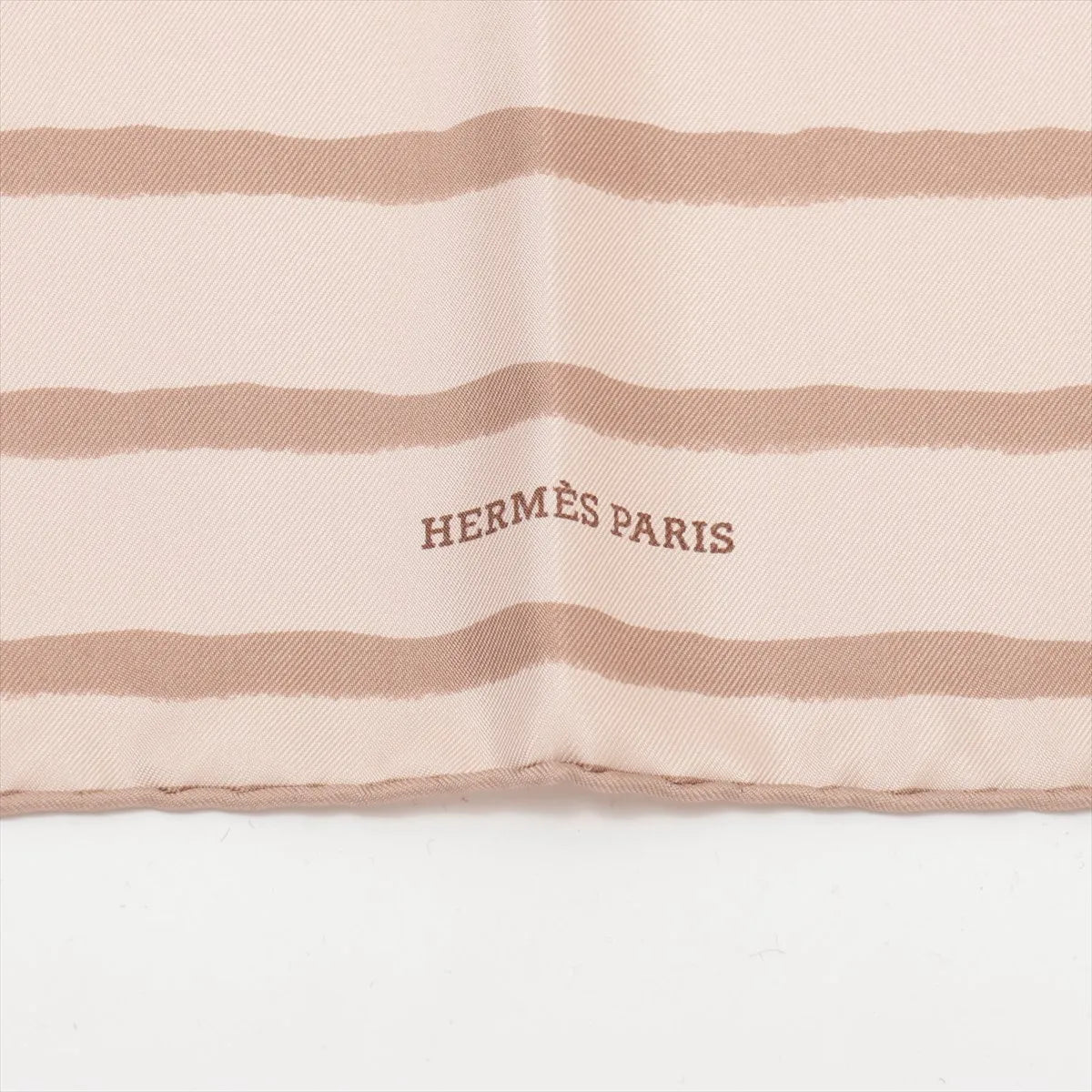 Hermes Carre 45 Stripe Silk Scarf Light Brown