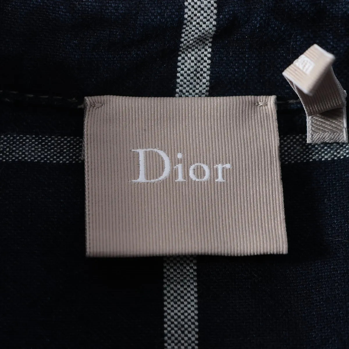 Dior Cotton Plaid Long Sleeve Navy Blue Kids