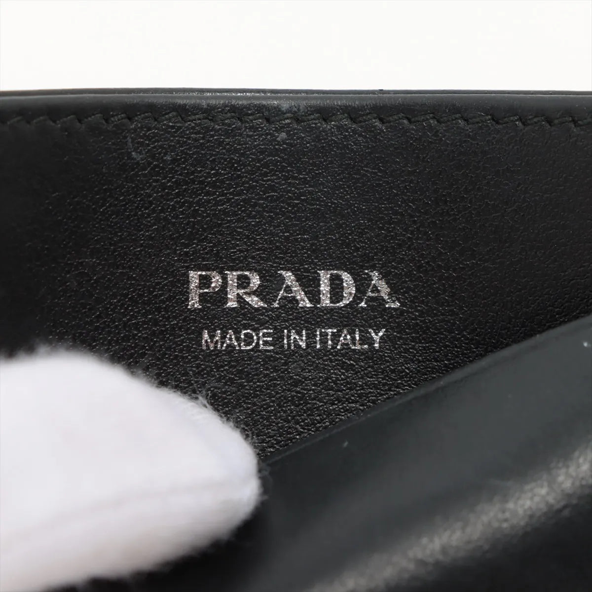 Prada Diagramme Leather Card Case Black
