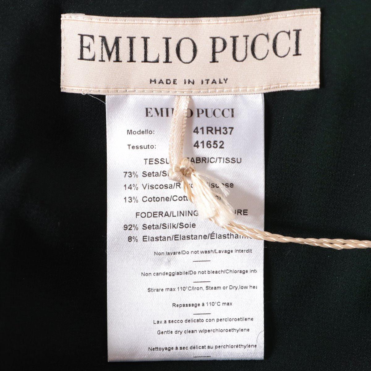 Luxury Emilio Pucci Sequins Rayon Dress Black x Green