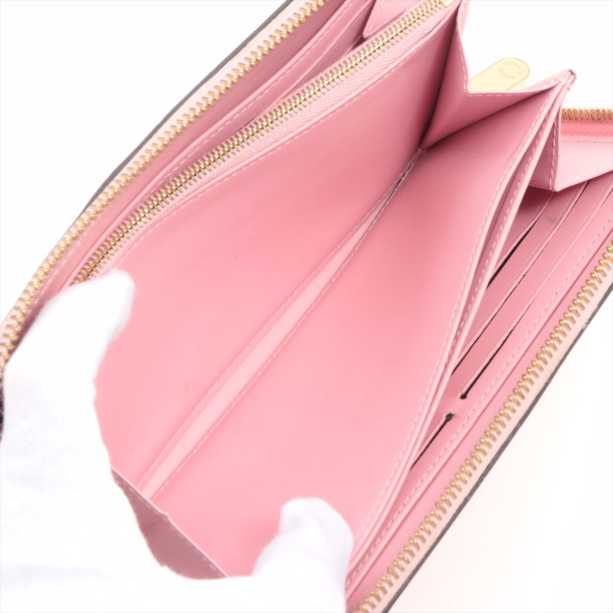 Louis Vuitton Monogram Vernis Zippy Wallet Pink