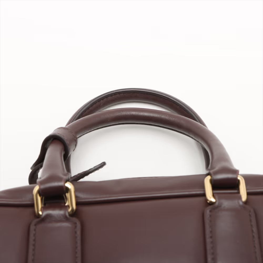Miu Miu Arkady Leather Two-Way Handbag Brown — product photo 6