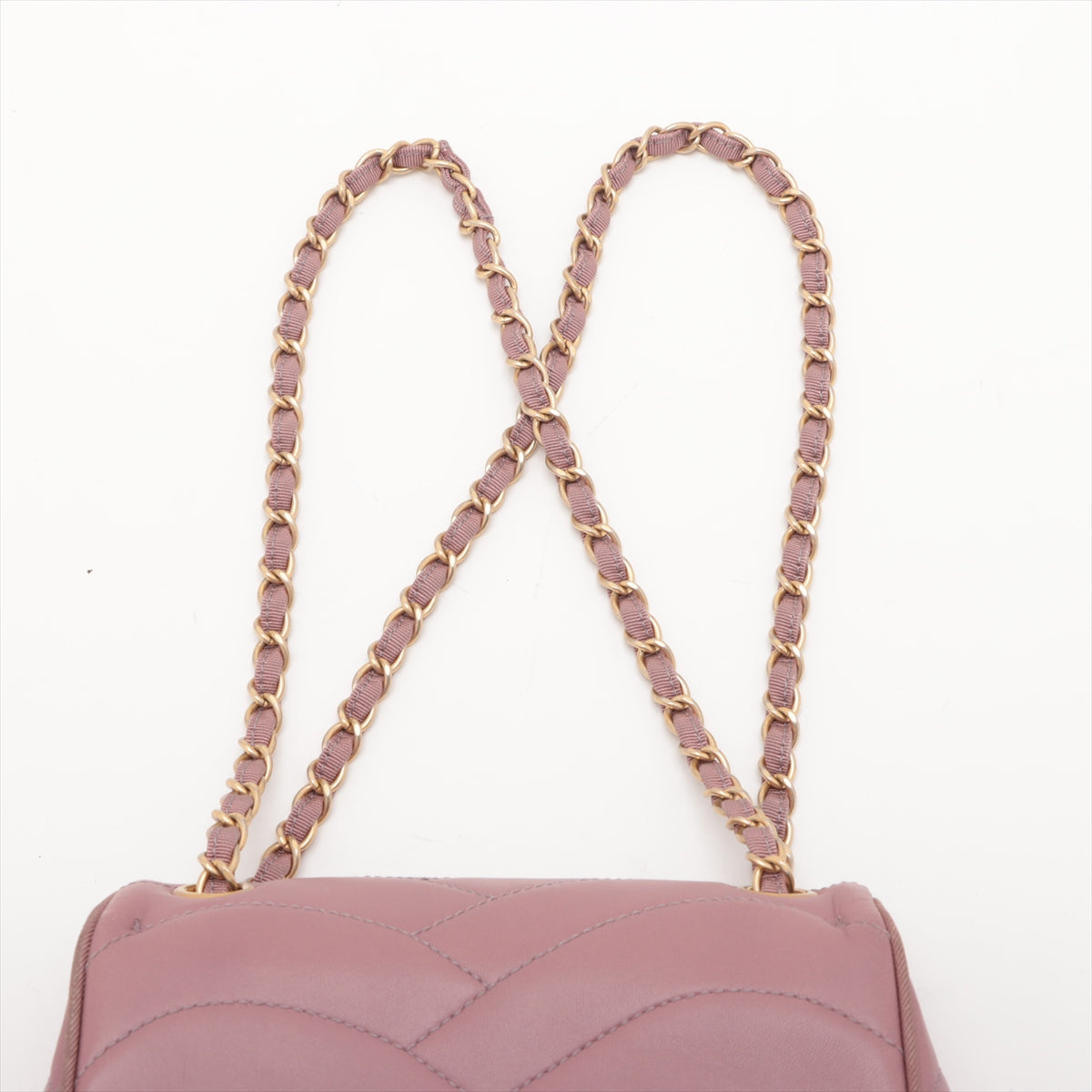 Chanel CC Logo Scallop Lambskin Single Flap Double Chain Bag Old Rose * PREORDER *
