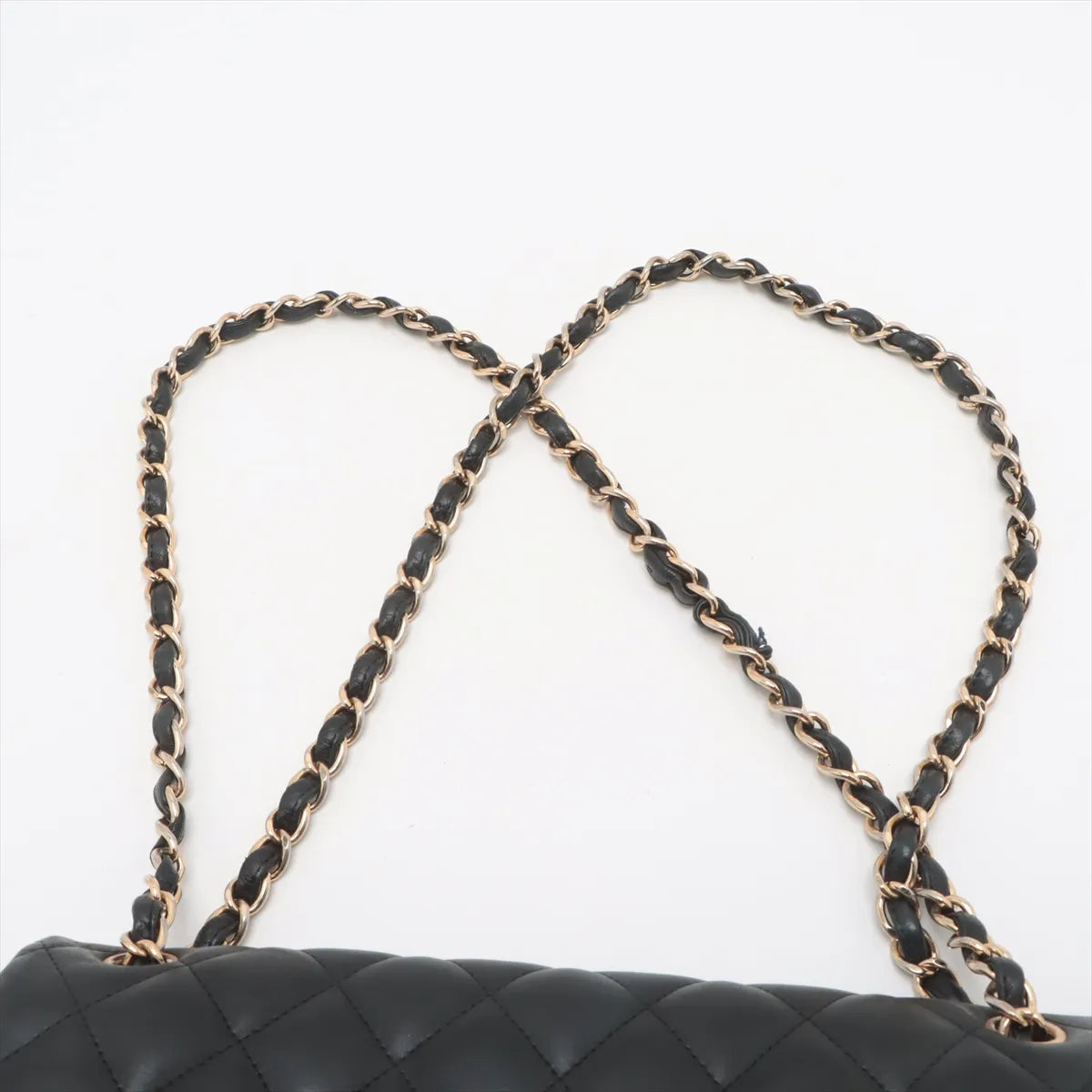 Chanel Dekamatrasse 30 Large Lambskin Double Flap Double Chain Bag Black