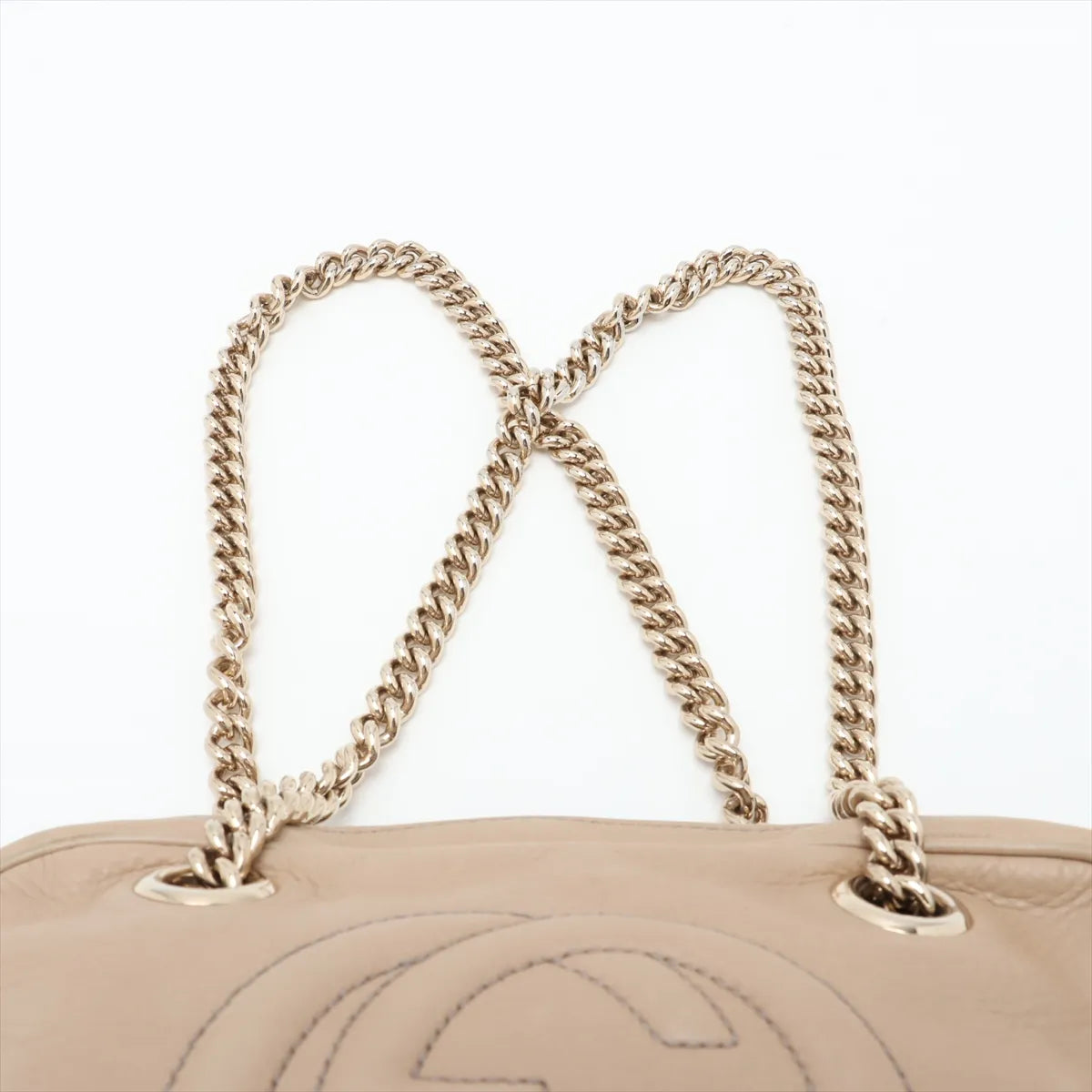 Gucci Soho Leather Chain Shoulder Bag Beige